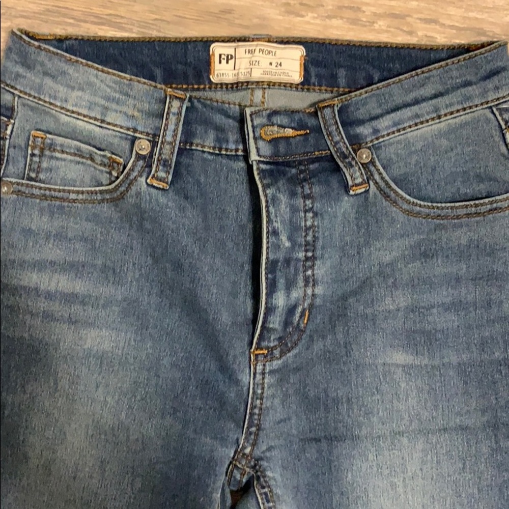 Free people dusty blue skinny jeans